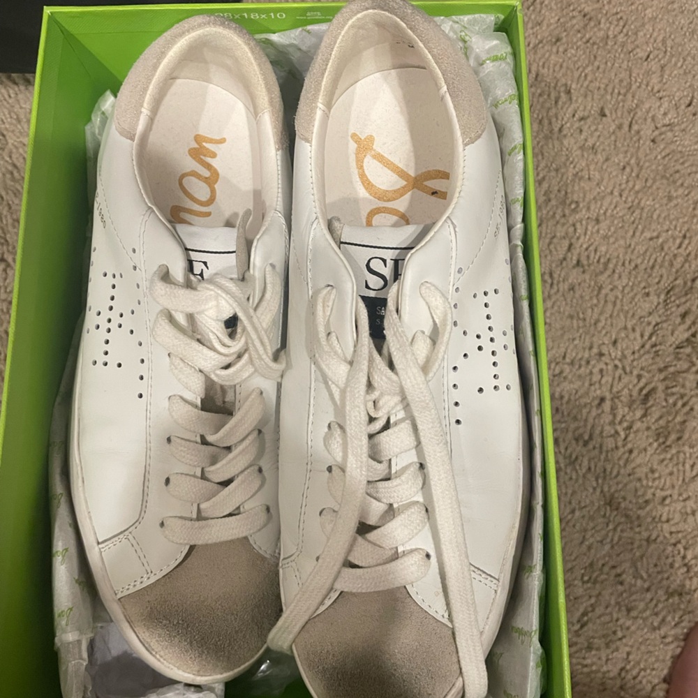 SAm Edelman Aubrie white leather